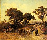 Famous Hunting Paintings - An Arab Hunting Party